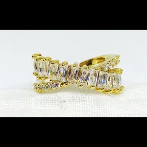 Cubic Zirconia adjustable baguette Ring.